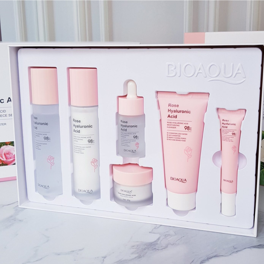 Kit Facial de Rosas Y Acido Hialuronico