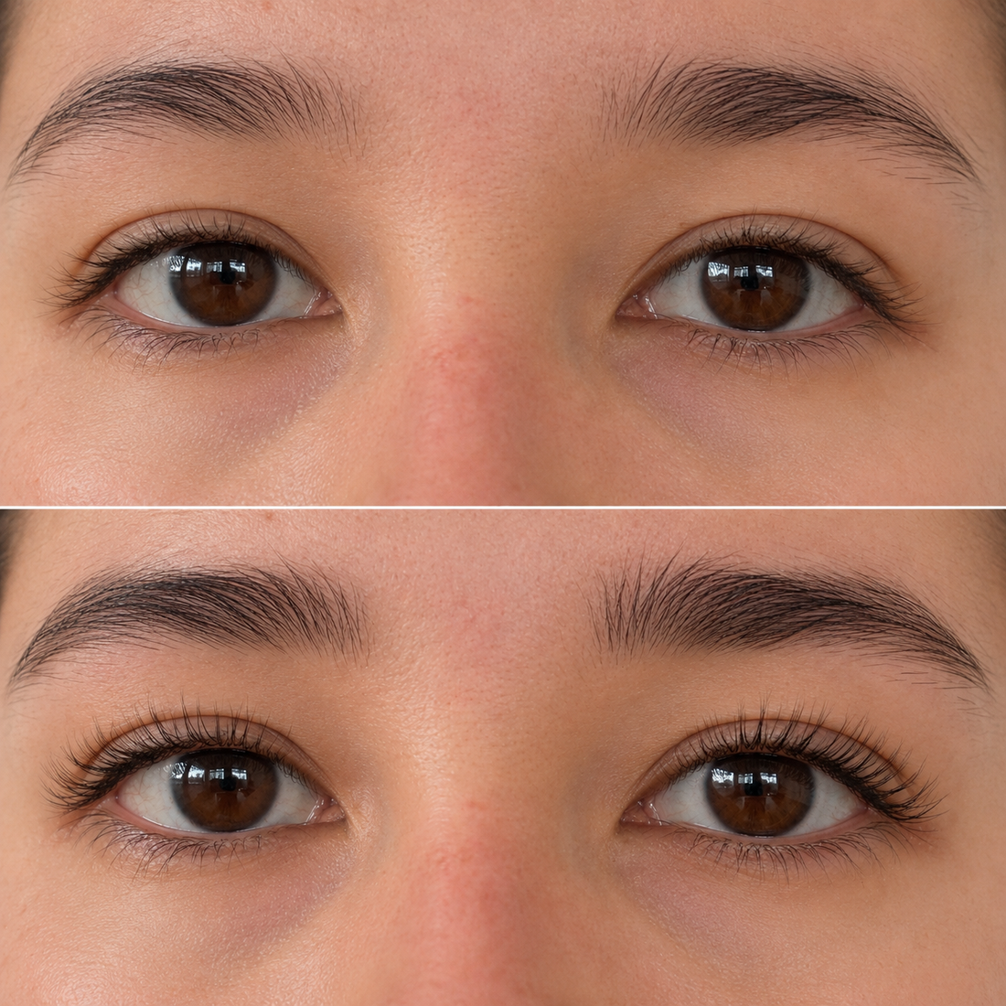Antes y después cejas y pestañas