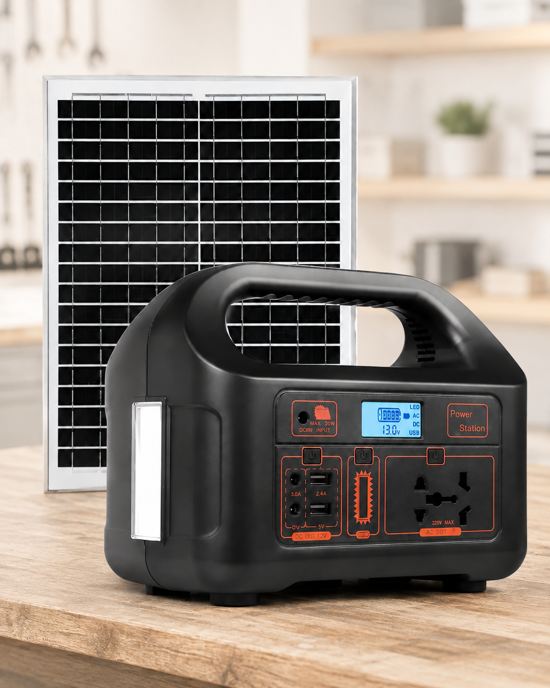 Estación de energía solar portátil con panel solar