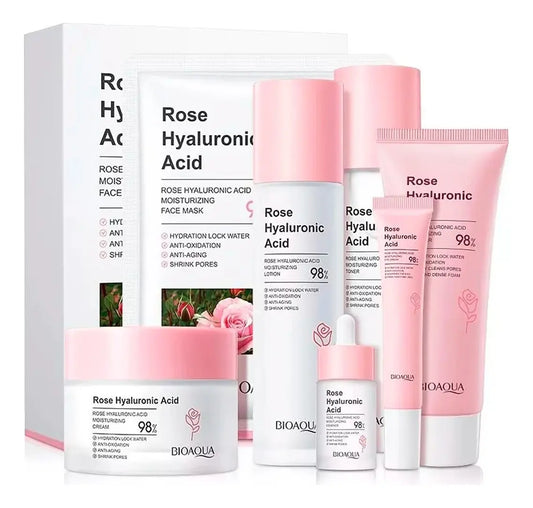 Kit Facial de Rosas Y Acido Hialuronico